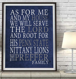 Penn State Nittany Lions personalized "As for Me" Art Print