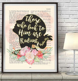 Those who look to Him are Radiant - Psalm 34:5  Bible Verse Page Christian Art Print
