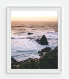 Rocky Shore Beach Photography Prints, Set of 3, Nautical Coastal Wall Decor