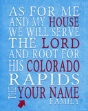 Colorado Rapids Soccer Club Personalized "As For Me and My House" Art Print