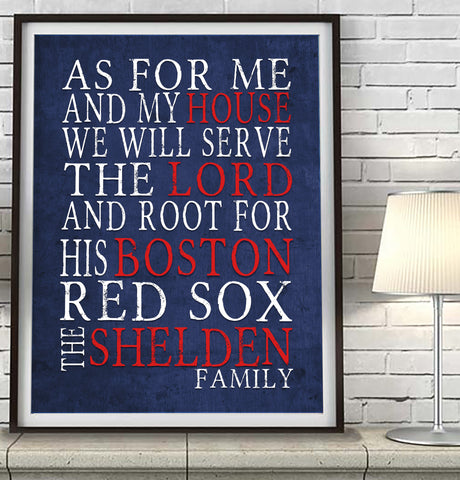 Boston Red Sox Personalized "As for Me" Art Print
