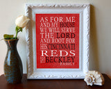 Cincinnati Reds baseball Personalized "As for Me" Art Print