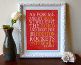 Houston Rockets basketball Personalized "As for Me" Art Print