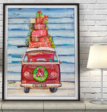 Rudy 25-Christmas Volkswagen Bus-Danny Phillips Art Print