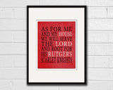 Rutgers Scarlet Knights personalized "As for Me" Art Print