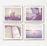 Sailing Photography Prints, Set of 4, Nautical Wall Decor