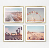 Santa Monica & Venice Beach Photography Prints, Set of 4, Coastal Wall Decor