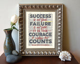 It is the Courage to Continue that Counts - Winston Churchill Quote - Dictionary Art Print