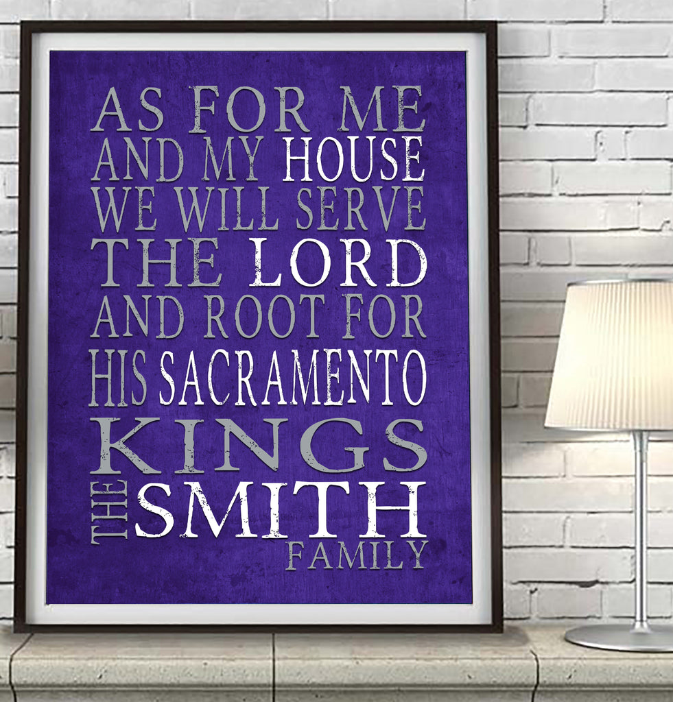 Sacramento Kings Personalized "As for Me" Art Print