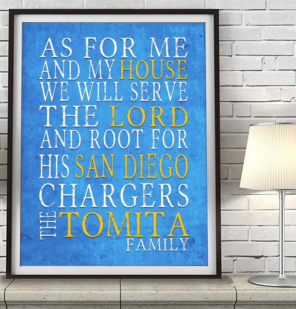 San Diego Charger Personalized "As for Me" Art Print