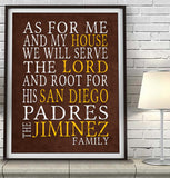 San Diego Padres Personalized "As for Me" Art Print