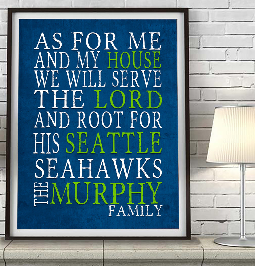 Seattle Seahawks Personalized "As for Me" Art Print Poster Gift