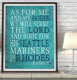 Seattle Mariners Personalized "As for Me" Art Print