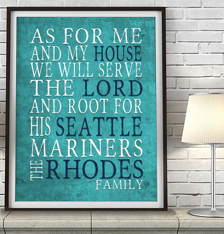 Seattle Mariners Personalized "As for Me" Art Print