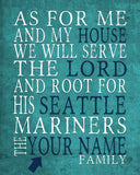 Seattle Mariners Personalized "As for Me" Art Print