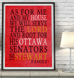 Ottawa Senators Personalized "As for Me" Art Print