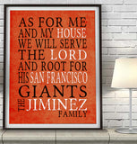 San Francisco Giants Personalized "As for Me" Art Print