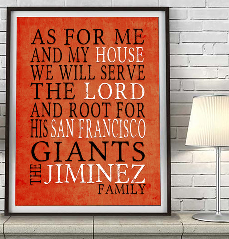 San Francisco Giants Personalized "As for Me" Art Print