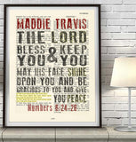 The Lord Bless You-Numbers 6:24-26 Personalized Bible Art Print