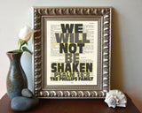 We Will Not Be Shaken- Psalm 16:8 Personalized Bible Art Print