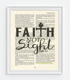 Faith not Sight - 2 Corinthians 5:7 Bible Page Christian ART PRINT