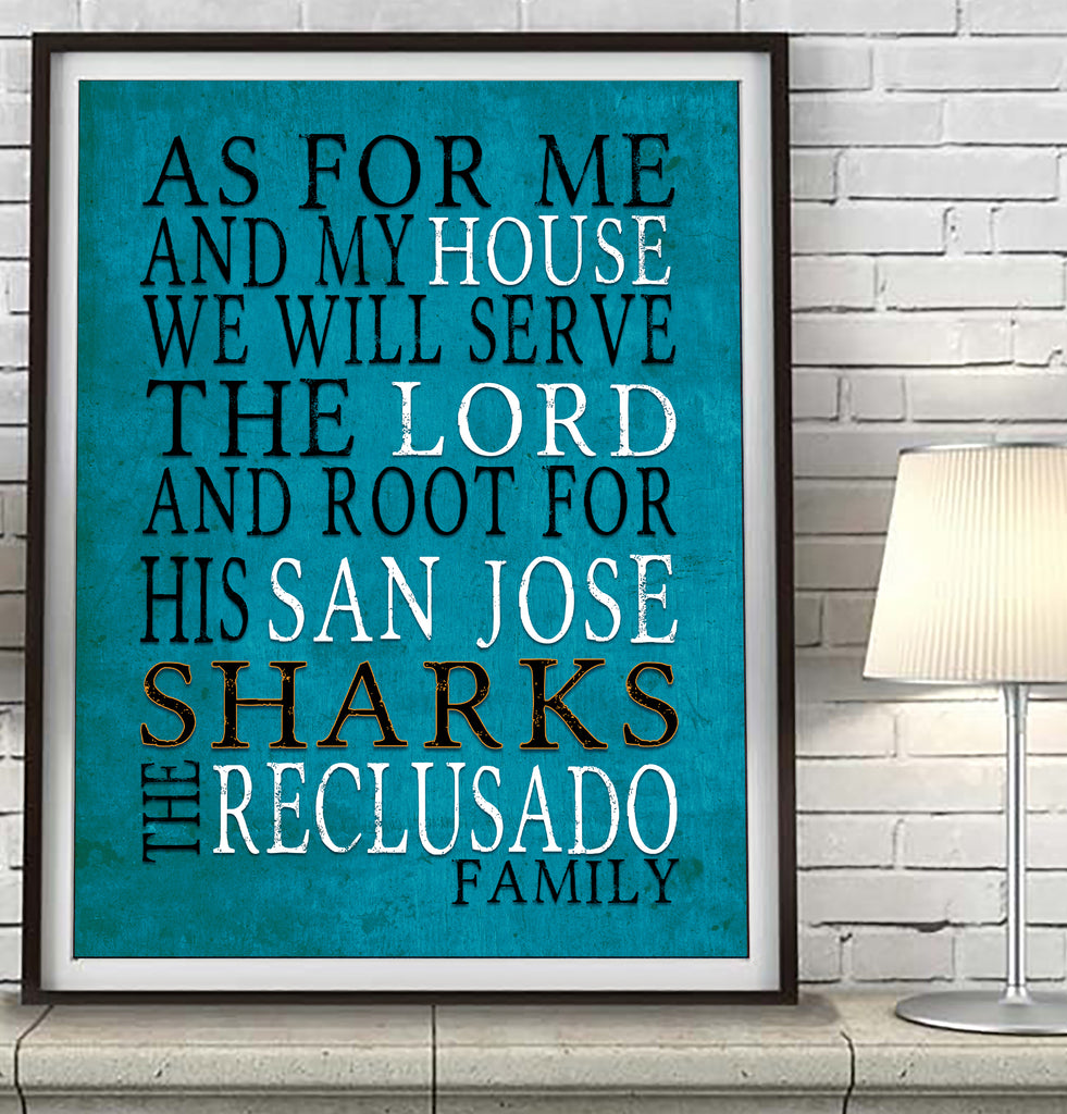 San Jose Sharks Personalized "As for Me" Art Print