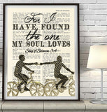 I have found the one my soul loves- Song of Solomon 3:4 Bible Page ART PRINT