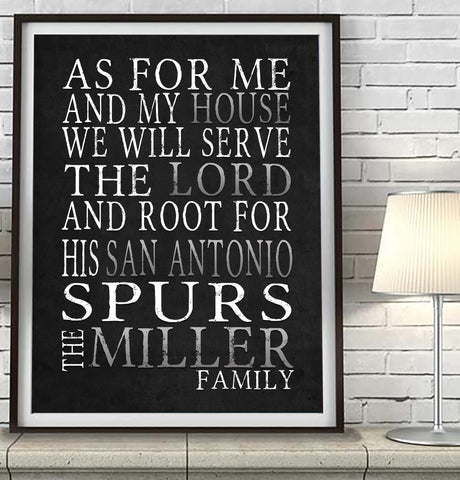 San Antonio Spurs Personalized "As for Me" Art Print