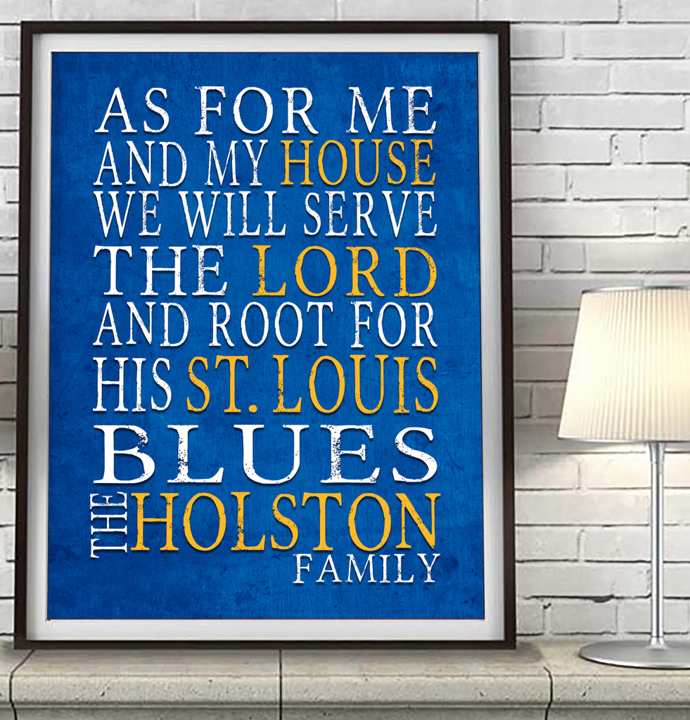 St. Louis Blues Personalized "As for Me" Art Print