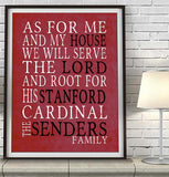 Stanford Cardinals personalized "As for Me" Art Print