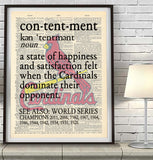 Saint Louis Cardinals dictionary "Contentment" Art Print - Christmas poster gift