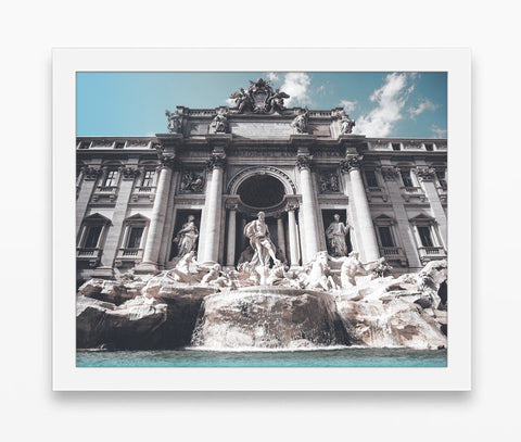 Trevi Fountain Rome Italy Vintage Photography Print, Home Wall Decor