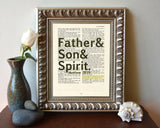 Father& Son& Spirit - Matthew 28:19 Bible Page Christian ART PRINT