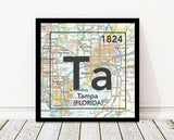 Tampa Florida Ta- Periodic Map ART PRINT