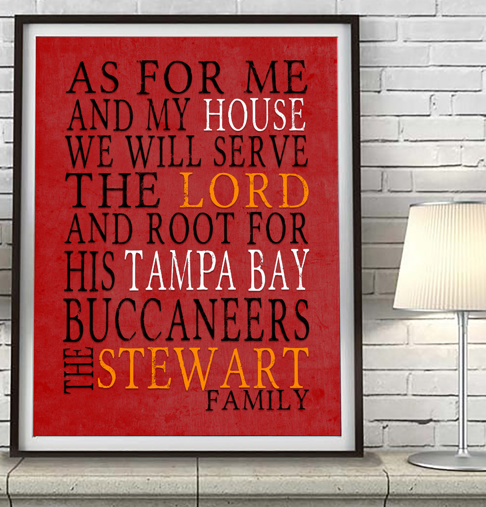 Tampa Bay Buccaneers Personalized "As for Me" Art Print