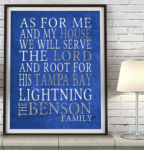 Tampa Bay Lightning Personalized "As for Me" Art Print