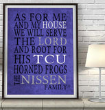 TCU Horned Frogs Personalized "As for Me" Art Print