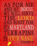 Maryland Terrapins personalized "As for Me" Art Print