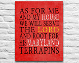 Maryland Terrapins personalized "As for Me" Art Print