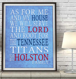 Tennessee Titans Personalized "As for Me" Art Print