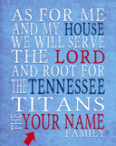 Tennessee Titans Personalized "As for Me" Art Print