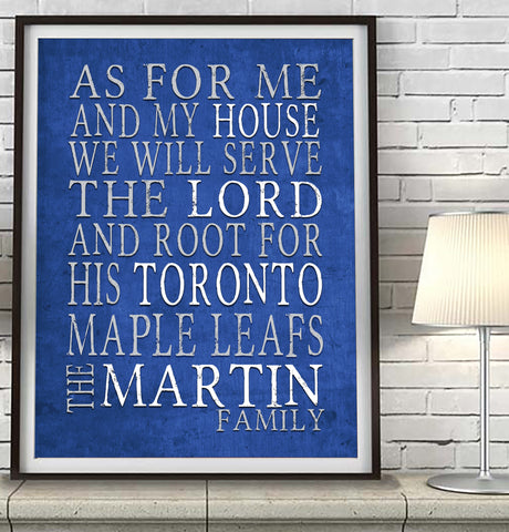 Toronto Maple Leafs Personalized "As for Me" Art Print