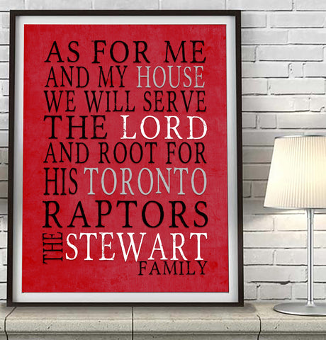 Toronto Raptors Personalized "As for Me" Art Print