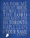 Toronto Maple Leafs Personalized "As for Me" Art Print