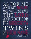 Minnesota Twins Personalized "As for Me" Art Print