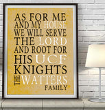 UCF Central Florida Knights Personalized "As for Me" Art Print