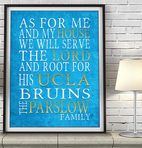 UCLA Bruins Personalized "As for Me" Art Print