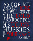 UCONN Huskies Connecticut Personalized "As for Me" Art Print