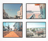 Venice Beach California Photography Prints, Set of 4, Coastal Wall Decor