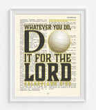 Whatever you do- Volleyball -Colossians 3:23 Bible Page Art Print